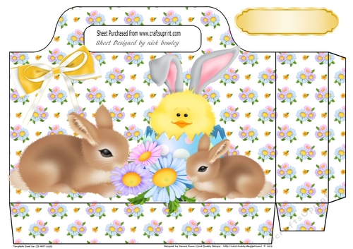 Cute bunnies and chick in a easter egg with flowers tote gift bag