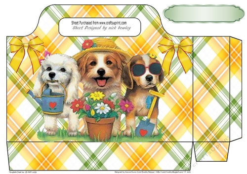 Lovely puppy friends with bows tote gift bag