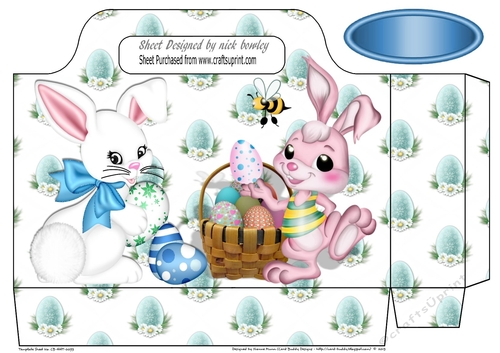 Cute easter bunnies with eggs tote gift bag