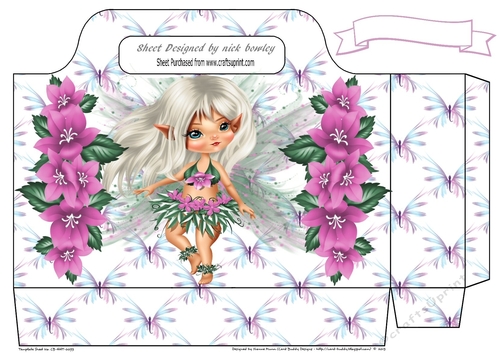Butterflies, faerie tote gift bag with flowers