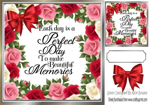 Pretty red roses frame 8x8  card front with verse