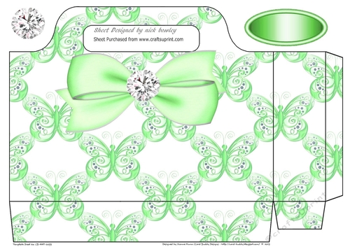 green satin butterflies with big bow with diamond tote bag