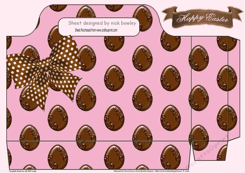 Easter Chocolate tote gift bag (pink)