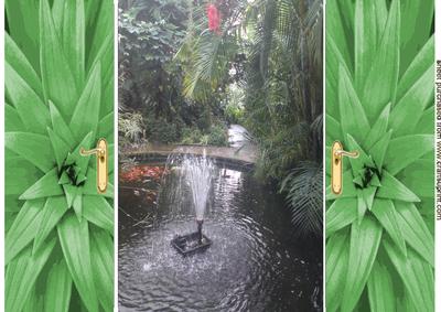 Goldfish with Fountain Tropical Leaves Gatefold