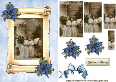 Sweet Little Vintage Angels on a Scroll Pyramid