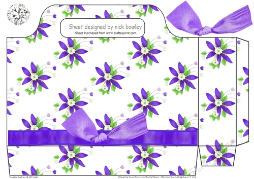 pretty purple flowers and border bow  gift tote bag