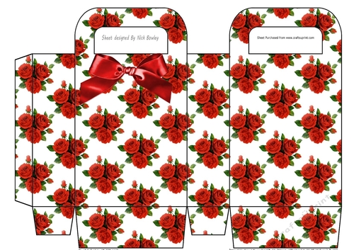 Pretty red roses with bow small  gift bag