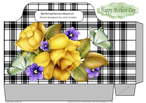 Lovely gold roses and butterflies tartan tote bag