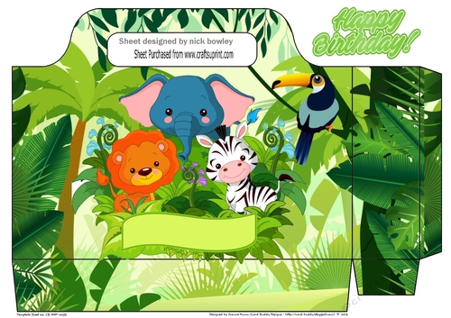 Lovely jungle with bird and  animals tote gift bag