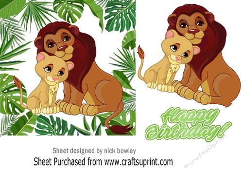 Jungle animals tiger and lion 7x7