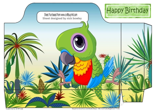 Cute baby parrot in a tropical  island tote gift bag