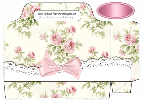 Pretty pink vintage roses with lace and bow tote gift bag