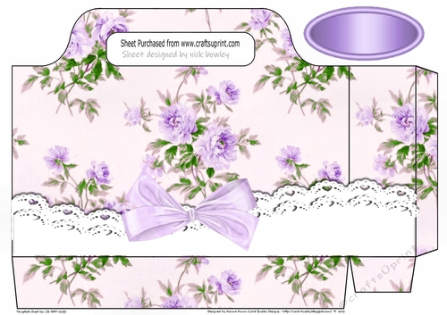 Pretty lilac vintage roses with lace and bow tote gift bag