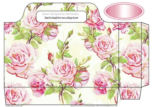 country pink roses tote gift bag