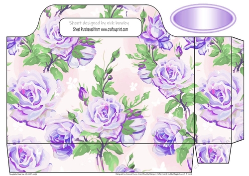 country purple roses tote gift bag