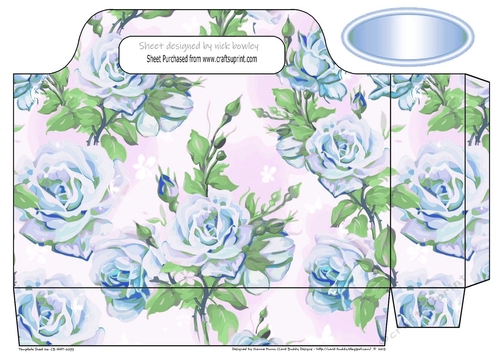 country blue roses tote gift bag