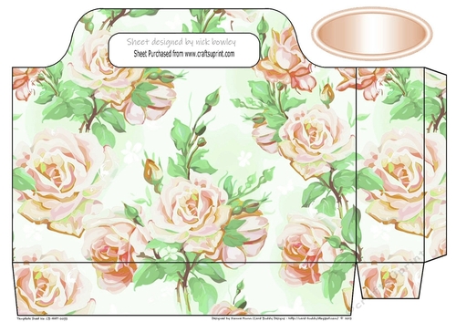country peach roses tote gift bag