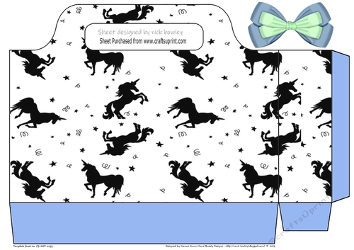 Black silhouette unicorn gift tote bag blue