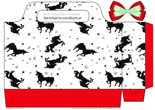 Black silhouette unicorn gift tote bag red