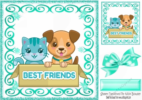 Best of friends in scroll frame 8x8