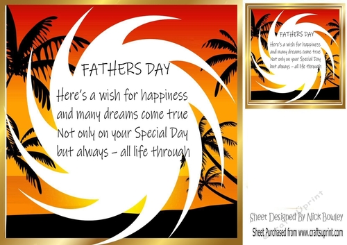  sunset and palm trees 8x8 (FATHERS DAY)insert/card front