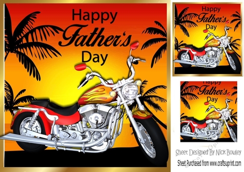 customised bike with sunset and palm trees 8x8 (FATHERS DAY)