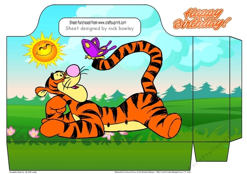 tigger playing with a butterfly tote gift bag