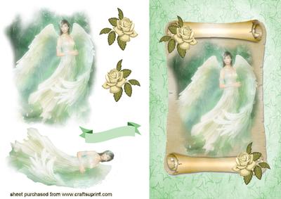 Angel in Mist on a Scroll