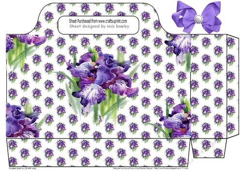 Pretty purple iris tote gift bag