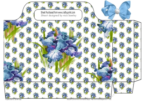 Pretty blue iris tote gift bag