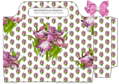 Pretty pink iris tote gift bag