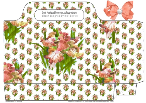 Pretty peach iris tote gift bag