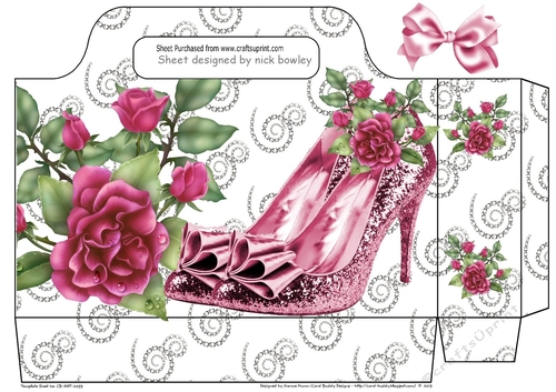 Pretty razzle dazzle pink shoes and roses tote gift bag