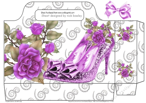 Pretty razzle dazzle purple shoes and roses tote gift bag
