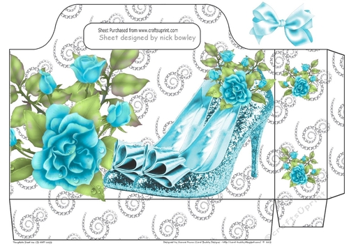 Pretty razzle dazzle turq shoes and roses tote gift bag