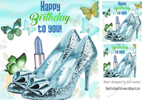 pretty turq sparkle shoes with butterflies 8x8
