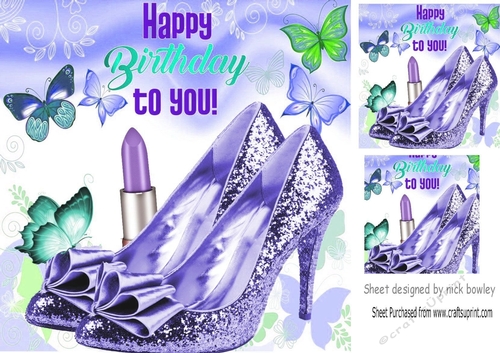 pretty purple/lilac sparkle shoes with butterflies 8x8