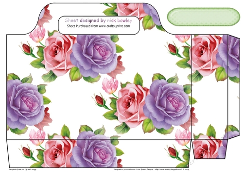 Pretty pink purple roses tote gift bag