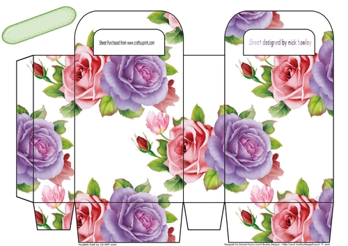 Pretty pink purple roses gift bag
