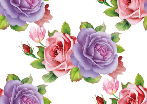 Pretty pink purple roses backing paper (big)