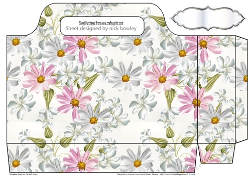 pretty mixed pink and white flowers tote gift bag