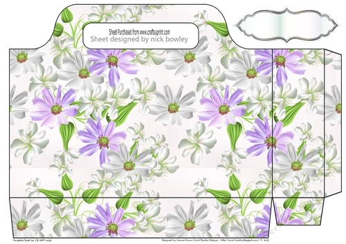 pretty mixed purple and white flowers tote gift bag