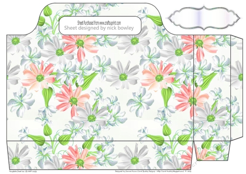 pretty mixed peach and white flowers tote gift bag