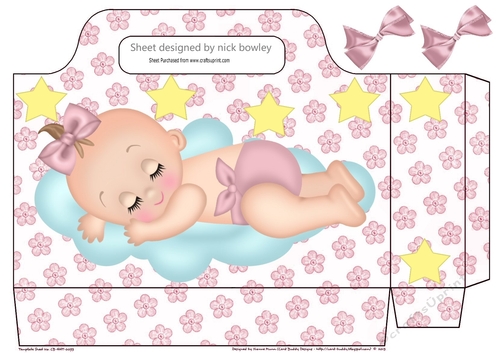 sweet baby girl sleeping on a cloud with stars tote gift bag