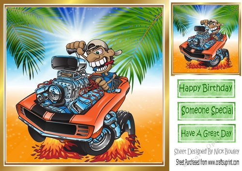 wild driver 1969 muscle car with palm trees 8x8