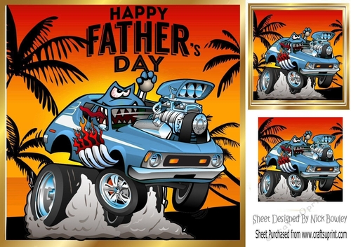 blue monster truck hot rod (FATHERS DAY) 8x8