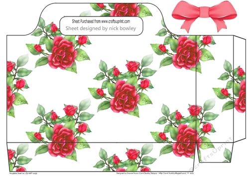 pretty red roses with buds tote gift bag