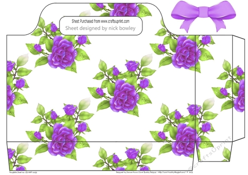 pretty purple roses with buds tote gift bag