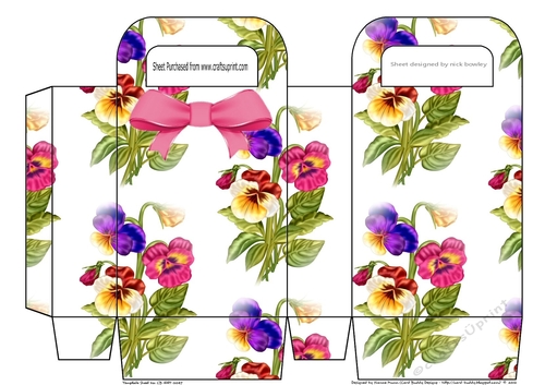 pretty coloured pansies small gift bag