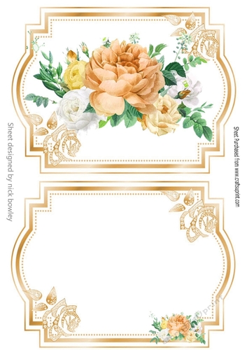 pretty peach roses and diamantes card front with insert